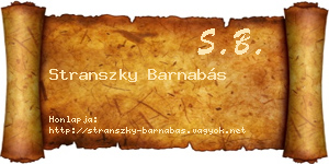 Stranszky Barnabás névjegykártya