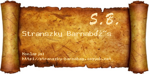 Stranszky Barnabás névjegykártya
