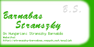 barnabas stranszky business card